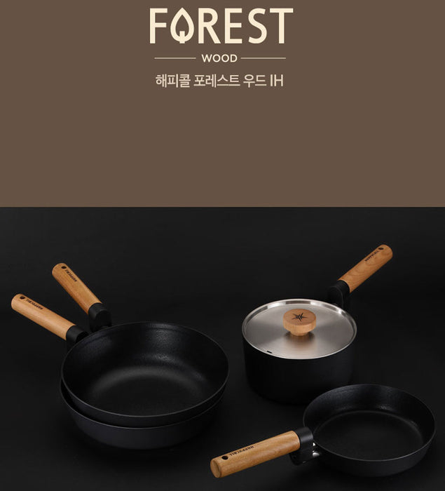 Happycall Forest IH Wood Handle 2pcs Frypan & Pot Set: in a set
