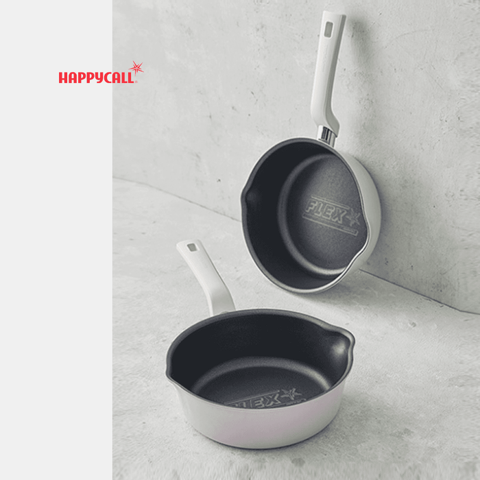 Happycall-IH-Flex-3-in-1-Saucepan-20cm-Mint: front angle on a grey background
