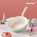 Happycall IH Flex 3 in 1 Saucepan - 22cm Spread Mint: standing angle in a pink background setting
