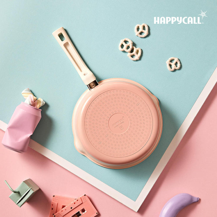 Happycall IH Flex 3 in 1 Saucepan - 22cm Spread Pink: bottom in light blue background setting