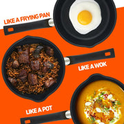 Happycall IH Flex 3 in 1 Saucepan - 22cm Yellow: use like a frying pan, wok and pot