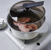 Happycall IH Onde Ceramic Pot - 20cm with Lid (2.5L): on gas stove