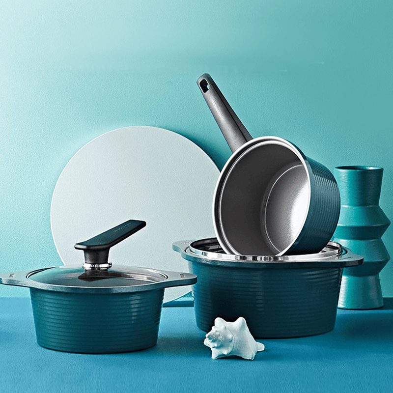 Happycall Onde Ceramic Nonstick Induction Pot with Lid - 18cm (1.8L) Ocean Green 4