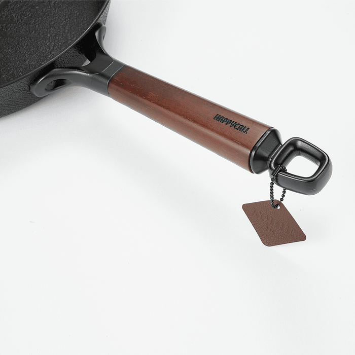Happycall Noire Titanium Plus Nonstick  Induction Frypan Set - 22cm & 28cm: wood handle