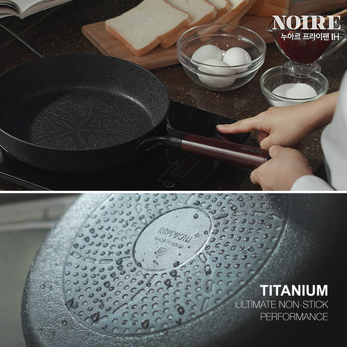 Happycall Noire Titanium Plus Nonstick  Induction Frypan Set - 22cm & 26cm: the bottom