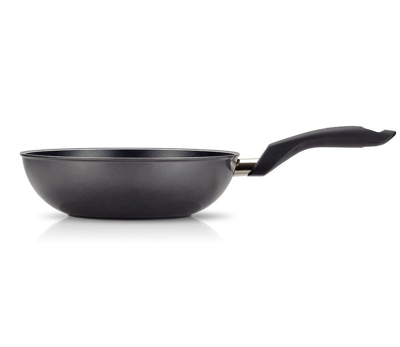 Happycall Plasma IH Titanium 4-piece Cookware Set: side angle of 30cm wok