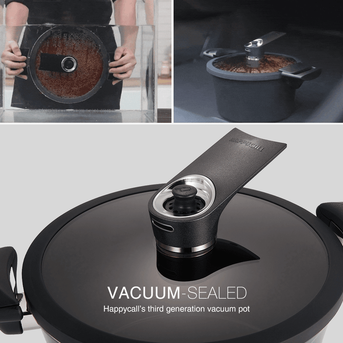 Happycall Zin Induction Vacuum Pot - 24cm High 4.6L: Glass lid