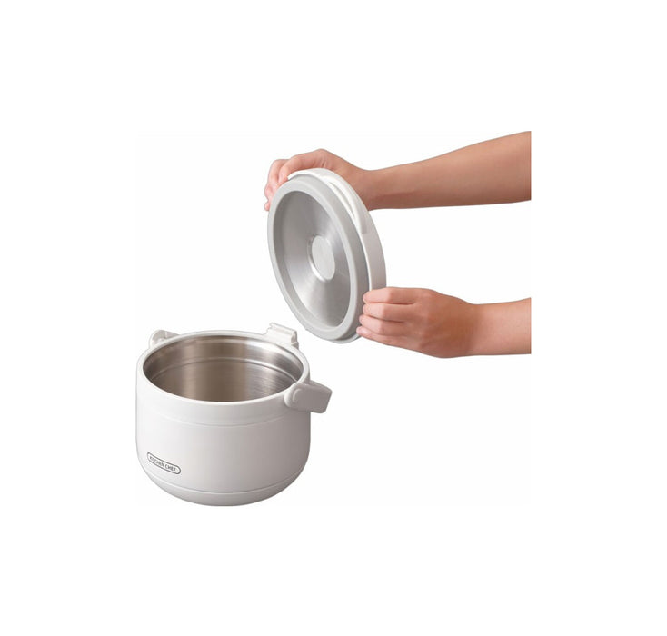 Iris Ohyama Kitchen Chef Thermal Cooker 4.5L White: detachable vacuum pot lid
