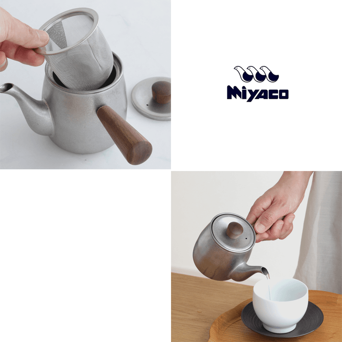 Miyaco Classic Stainless Steel Teapot 380ml - Made in Japan: Timless Design.