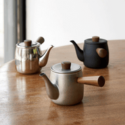 Miyaco Classic Stainless Steel Teapot Small Black - Made in Japan: Various sizes on a table
