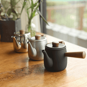 Miyaco Classic Stainless Steel Teapot Small Black - Made in Japan: More sizes on a table