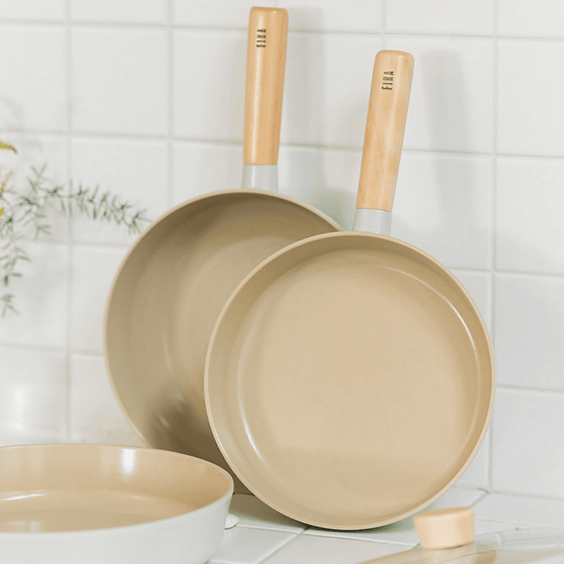 Neoflam Fika Ceramic Nonstick Induction Wok & Frypan Set with Lid - Together