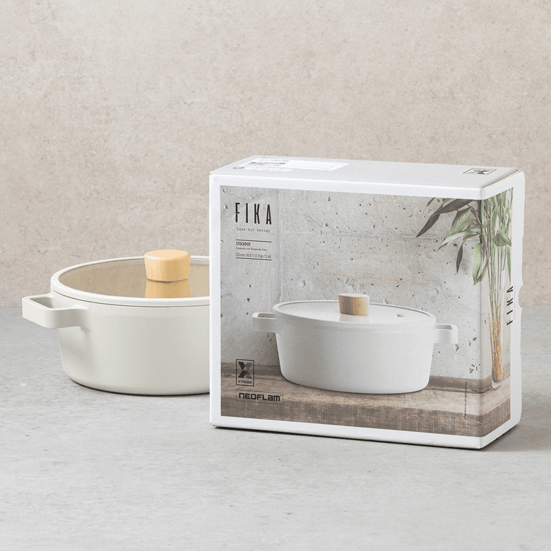 Neoflam Fika Ceramic Nonstick Induction Pot - 22cm: With box