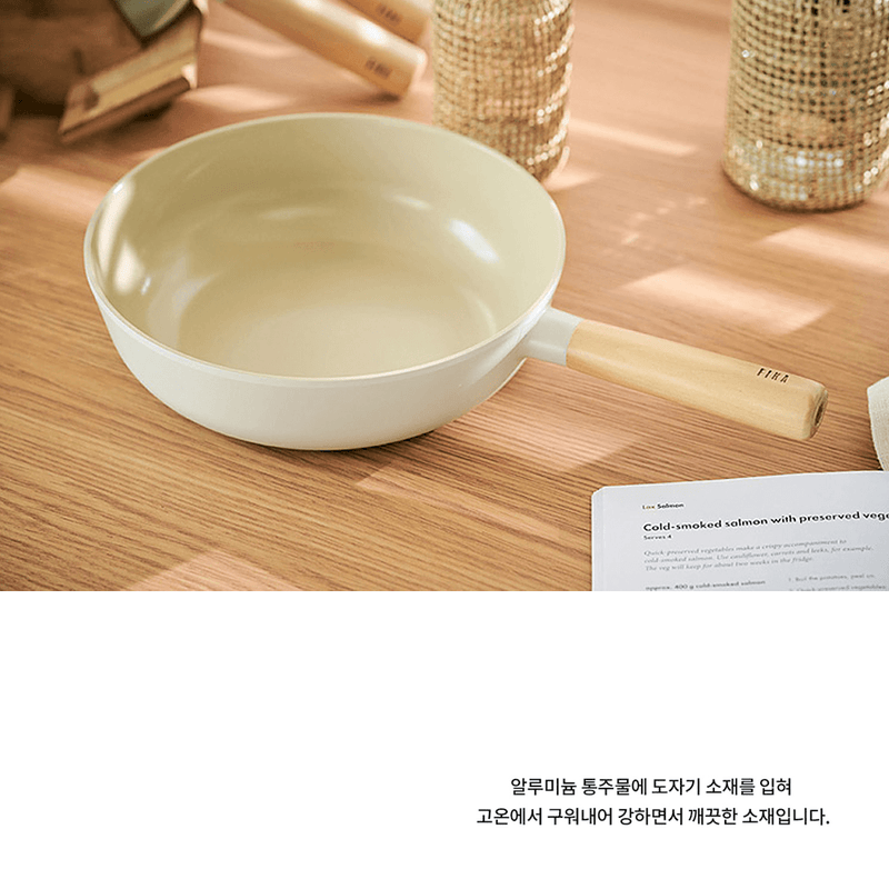 Neoflam Fika Ceramic Nonstick Induction Wok - 26cm: On a table