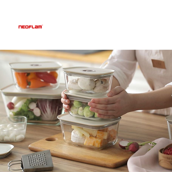 neoflam fika clik glass food storage containers set (set of 3)