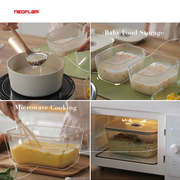 Neoflam Fika Glass Food Container - Set of 8: With more food