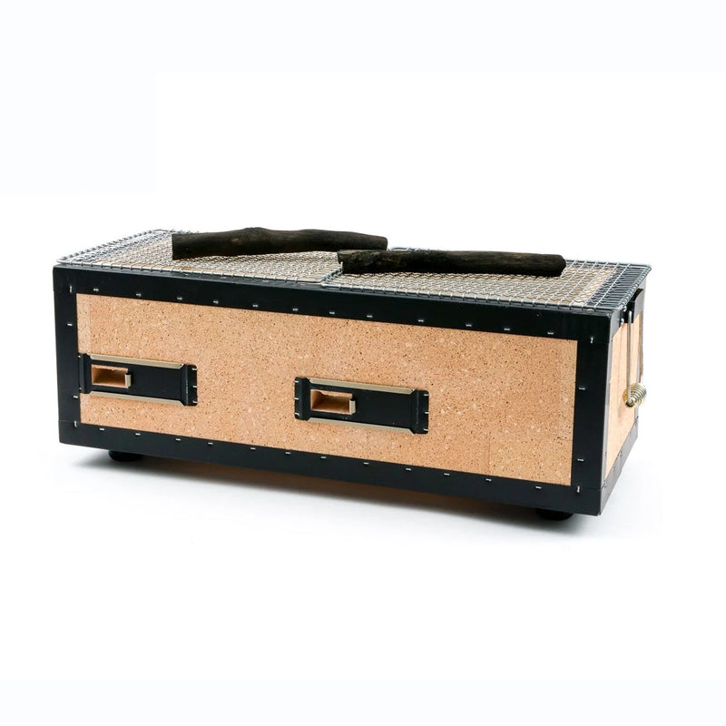 Okunoto Japanese Konro Grill - Medium 54cm Starter Set (4-8 People): With binchotan