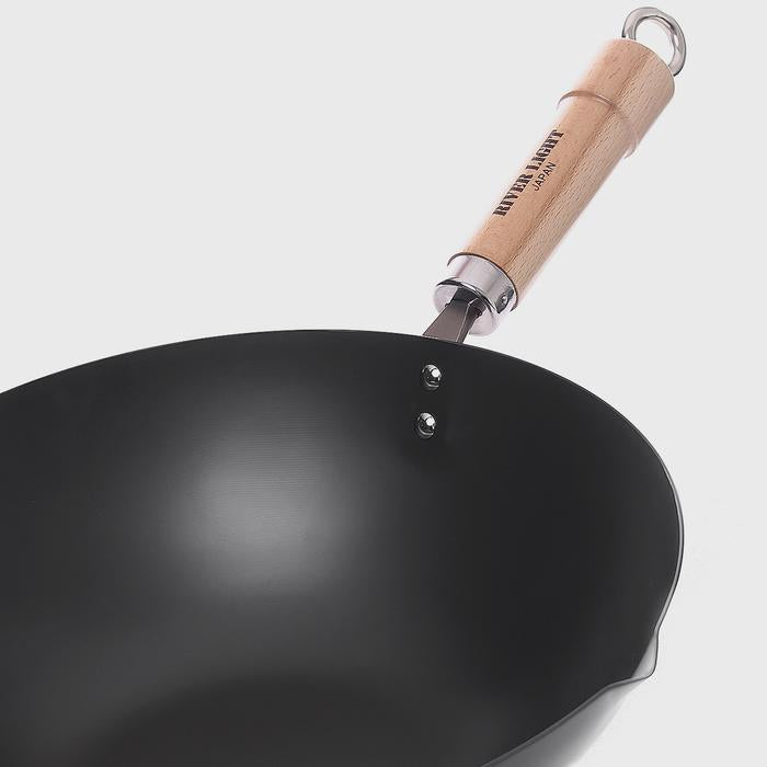 RIVER LIGHT Kiwame 36cm Premium Carbon Steel Wok with Two Handles