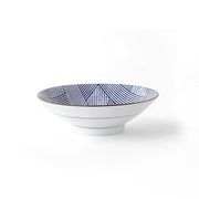 Showa Seito Shimakoushi Classic Blue and White Japanese Ramen Bowl (24cm)
