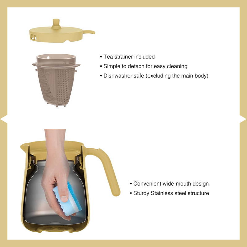 Thermos Vacuum Insulated Teapot 700ml Beige 3