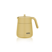 A Thermos TTE-700 vacuum insulated teapot in a beige finish, shown on a white background.