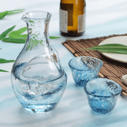 Toyo Sasaki Takasegawa Handmade Blue Carafe Sake Set: On Table