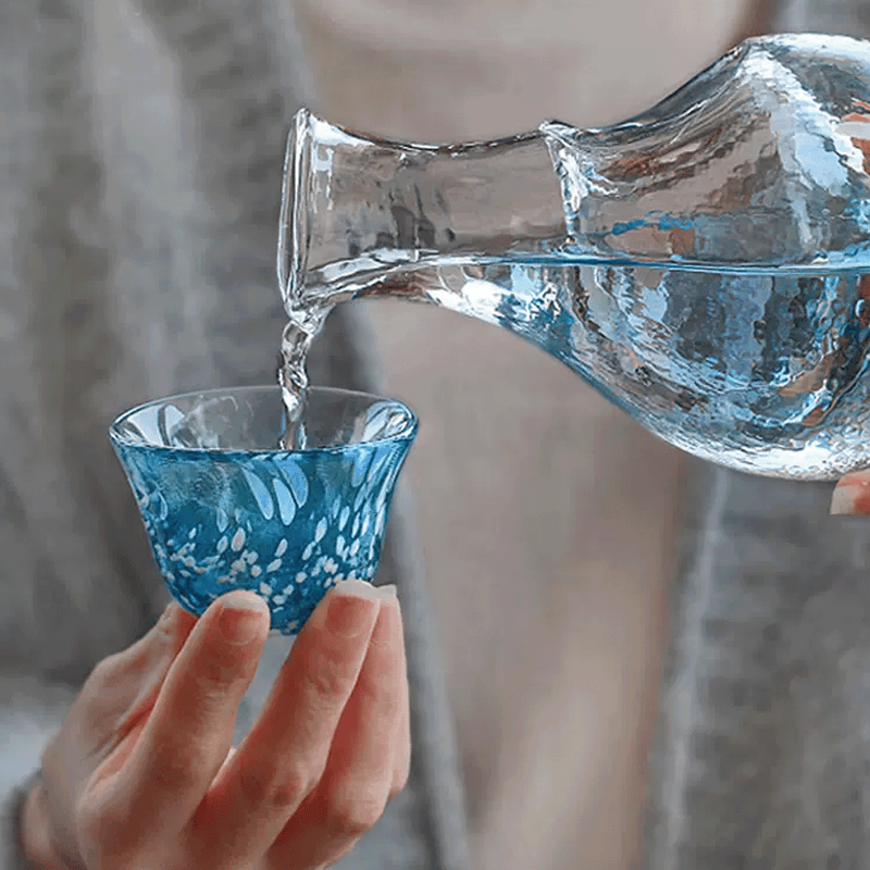 Toyo Sasaki Takasegawa Handmade Blue Sake Set