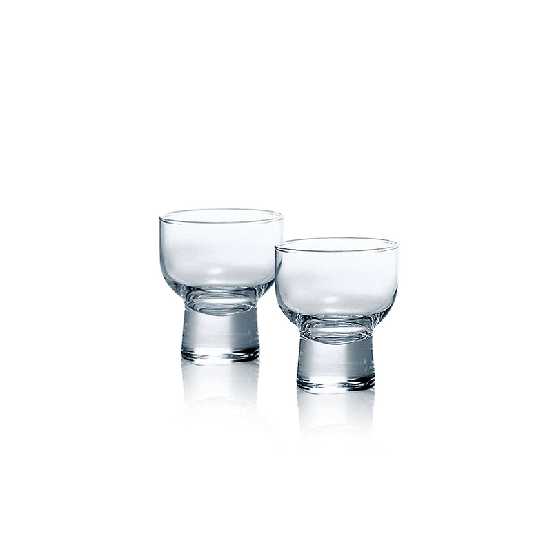 A set of two elegant Toyo Sasaki sake glasses, 70ml, shown side-by-side against a plain white background.

