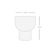 A technical line drawing showing the dimensions of the Toyo Sasaki sake glass, which is 5.6cm in diameter and 6.5cm in height.