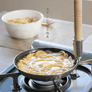 Display of a 16cm Oyakodon Induction Pan with Lid by Yoshikawa, perfect for classic dishes.
