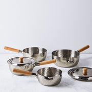 Yoshikawa Yukihira Saucepan 20cm with Strainer - Made in Japan: In a set