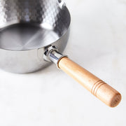 Yoshikawa Yukihira Saucepan 18cm with Strainer - Made in Japan: Wooded handle