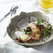 Aito Seto Yaki Blossom Glazed Dinner Plate (22cm) - Glossy Grey. With food.