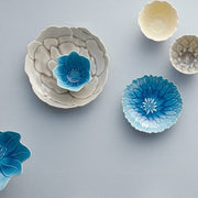 Aito Seto Yaki Blossom Glazed Dinner Plate (22cm) - Glossy Grey. Set.