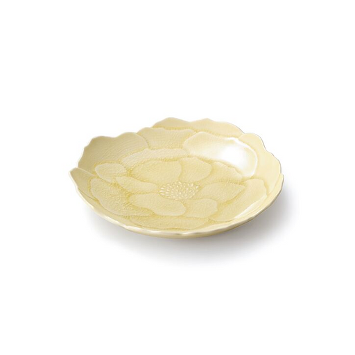 Aito Seto Yaki Blossom Glazed Dinner Plate (22cm) - Glossy Ivory.