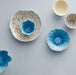 Aito Seto Yaki Dahlia Glazed Dessert Plate (15cm) - Glossy Blue. Set.