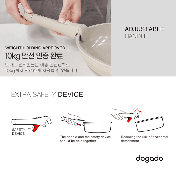 Dogado Replacement Detachable Handle: weight holding approved, extra safety device