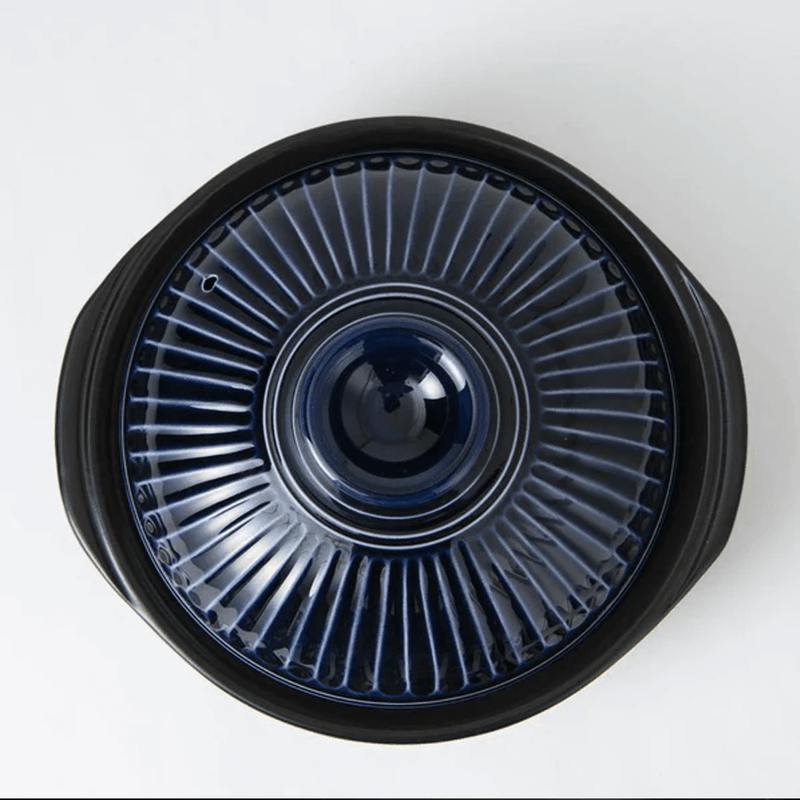 Ginpo Kikka Donabe Japanese Clay Pot - 28cm (Size 9) - Blue