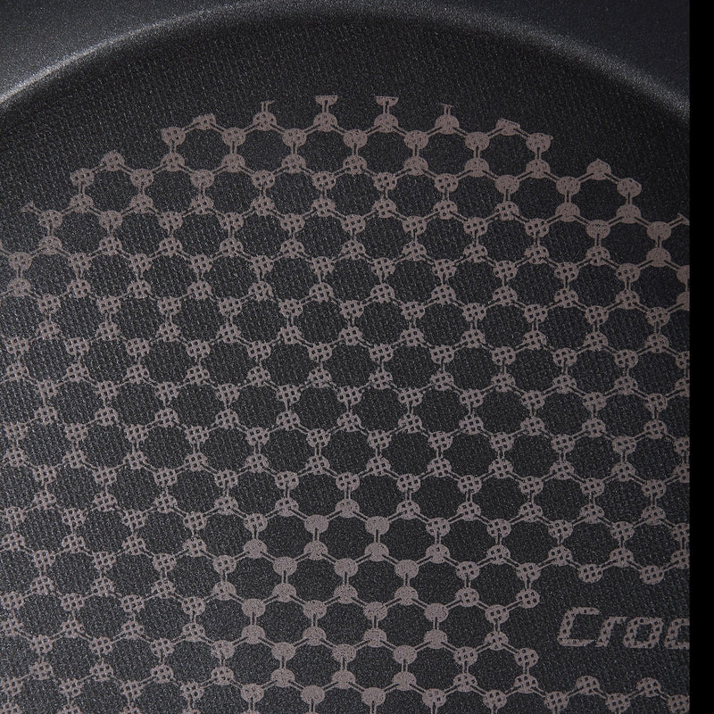 Happycall Crocodile IH Graphene 28cm Frypan & 28cm Wok with Lid Set. Oil point technology.