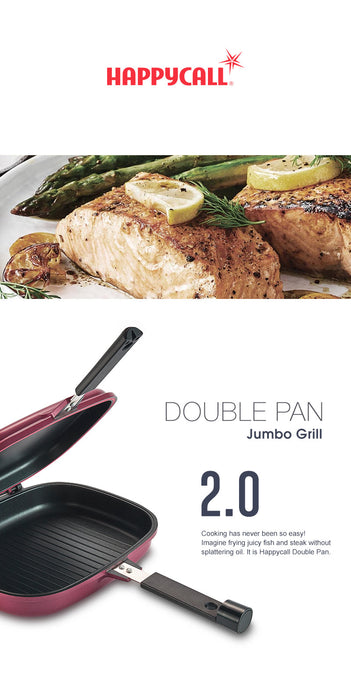 Happycall Double Pan 2.0 (Detachable) Jumbo Grill - Olive. Frying fish.
