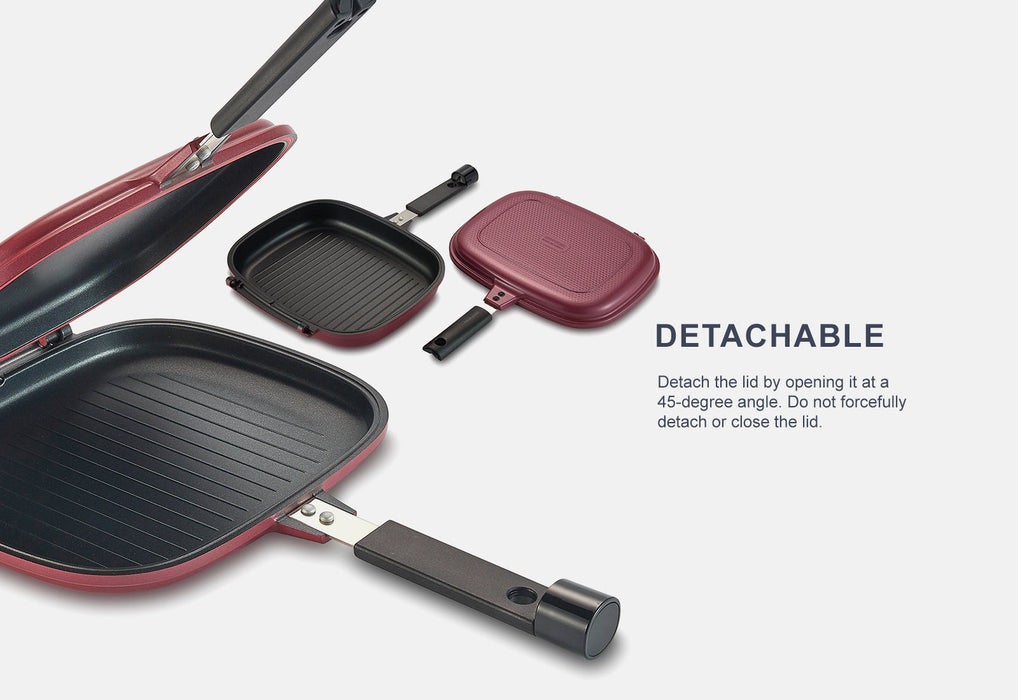 Happycall Double Pan 2.0 (Detachable) Standard - Pink. Detachable features.