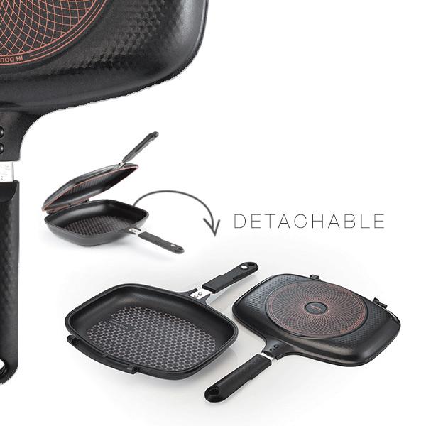 Happycall IH Synchro (Detachable) Double Pan - Jumbo Grill. Detachable features.