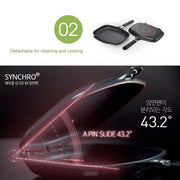 Happycall IH Synchro (Detachable) Double Pan - Jumbo Grill. Detachable for cleaning and cooking.
