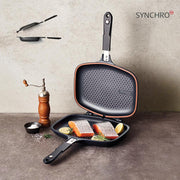 Happycall IH Synchro (Detachable) Double Pan - Jumbo Grill. With food.

