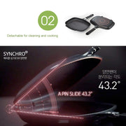 Happycall IH Synchro (Detachable) Double Pan - Standard. Detachable for cleaning and cooking.
