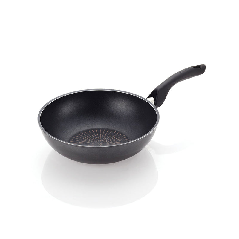 <p><img src="https://cdn.shopify.com/s/files/1/0385/8825/files/Happycall_Plasma_Titanium.png?v=1689593064" alt="Happycall My Cookware Titanium Plasma Frypan"></p>
<h2>Happycall Plasma Titanium Nonstick Induction Wok - 24cm</h2>
The black 24cm Happycall Plasma Titanium Nonstick Induction Wok, showing its deep, sloped sides and patterned interior, angled on a white background.
