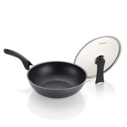 Happycall Plasma IH Titanium Wok 30cm: With Happycall Glass Lid 30cm