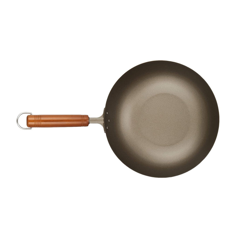 Hasemoto Pure Titanium Wok 30cm: top angle