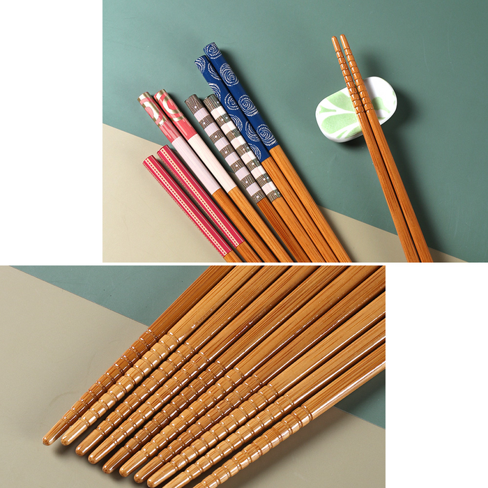 Ishida Stylish Natural Bamboo Chopstick Set (Pack of 5): excellent quality