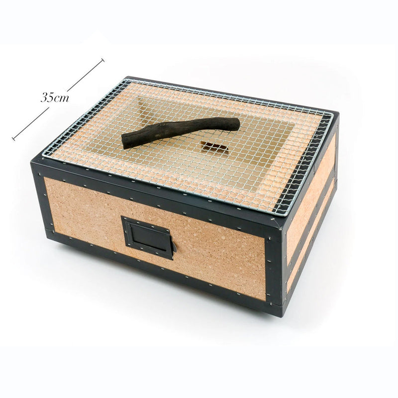 Okunoto Japanese Konro Grill / Hibichi Grill- Wide Medium 47cm (4-8 People): With binchotan.

